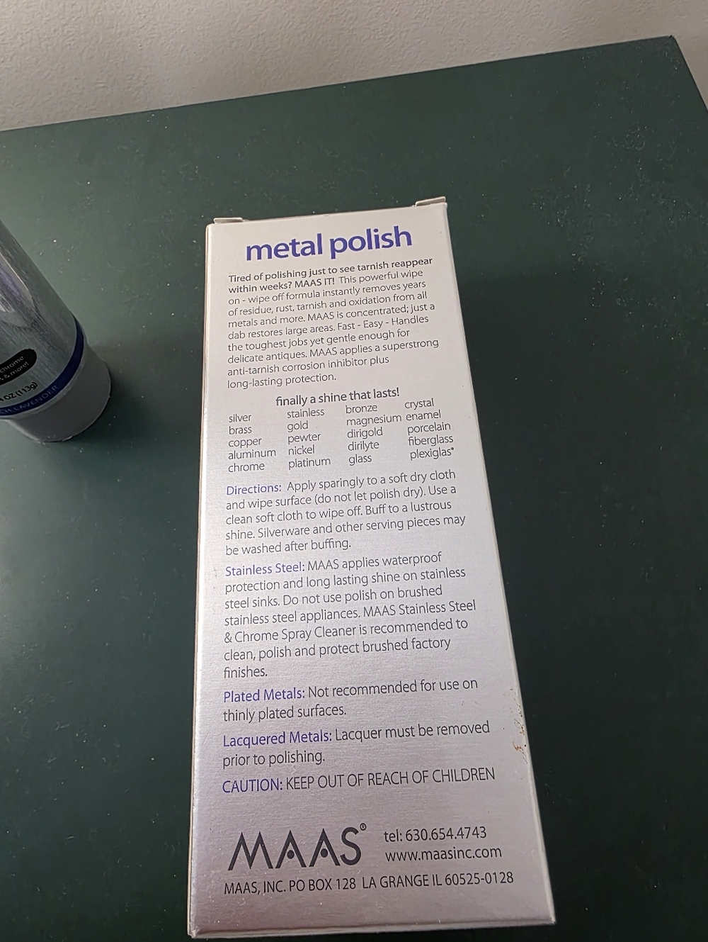 Maas Metal Polish All Metals Super Strong Approximately 85% Or More Remaining - Picture 5 of 7